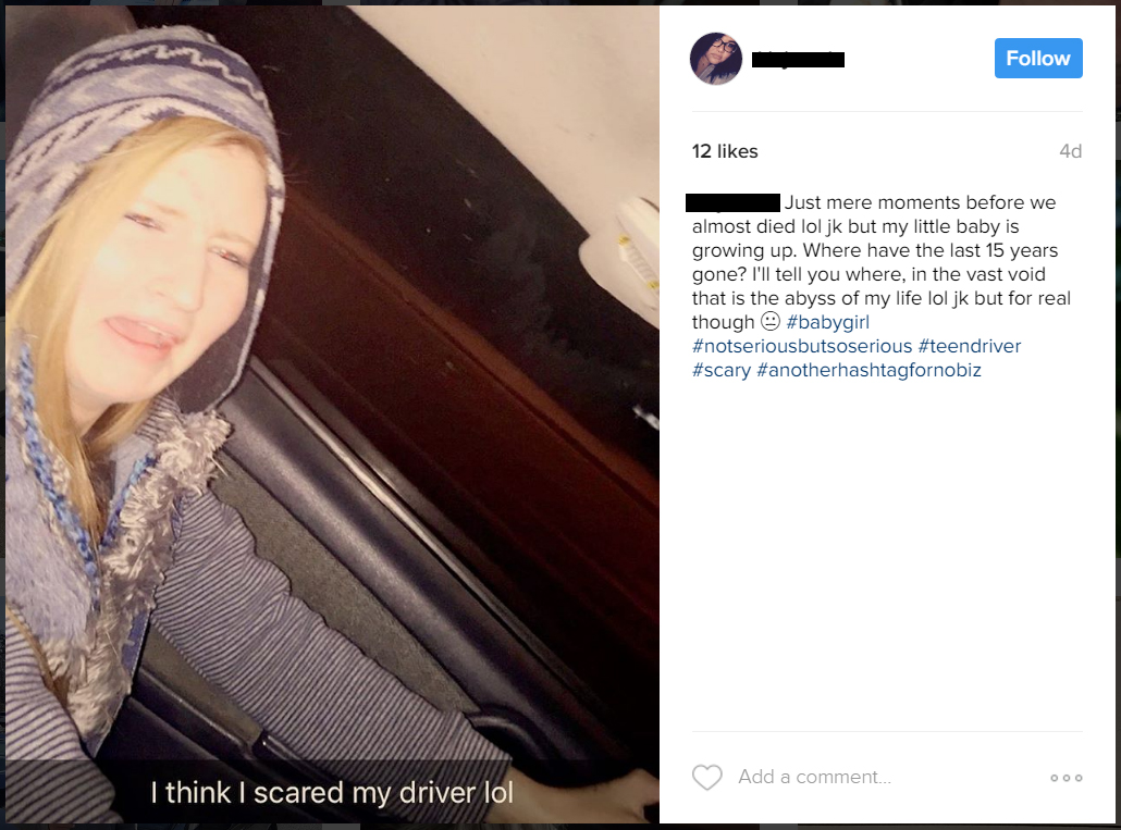 blacked out teen driver – parents thinks funny