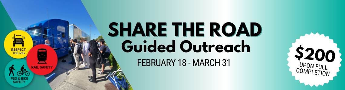 Share the Road Guided outreach February 18-March 31 $200 on full completion