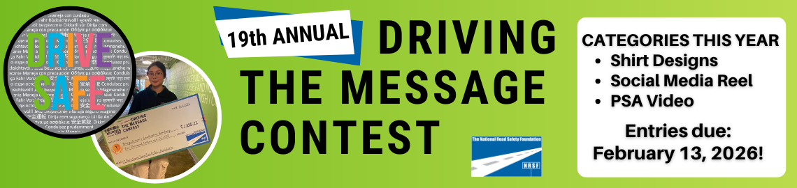19th Annual Driving the Message Contest. Entries due 2/13/26