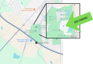 Map of parking for buses on GSU campus.